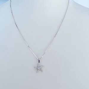 New Midas 14k Necklace with Sterling Silver cubic zirconia star Pendant